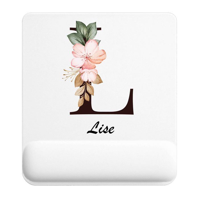 Tapis de souris - PLANETEE - Lettre Fleur - Multicolore - 22x18 cm - Surface lisse antidérapante