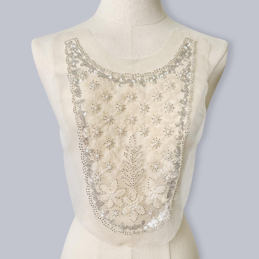 

White Flower Cloth Sticker Dingzhu Brooch Accessories Fashion Mesh Lace Embroidered Fabric Patch