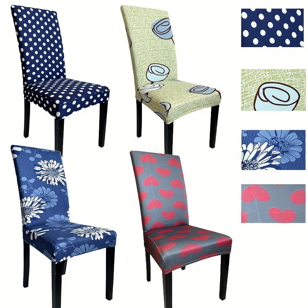 

4/6pcs Dining Chair Slipcovers Stretch Chair Cover Flower Pattern for Hotel Dining Room Office Banquet House Home Decor