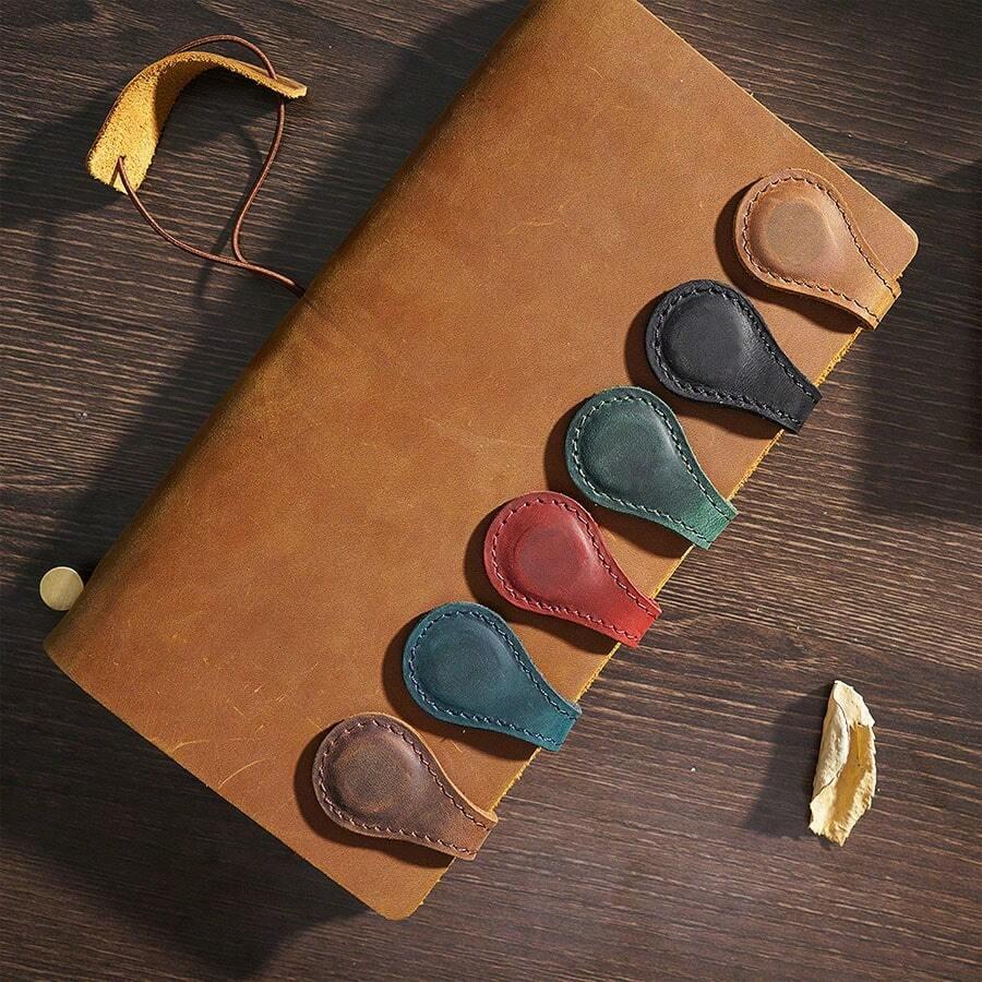 Real Leather Magnetic Bookmarks In 7 Colors for Friends and Kids