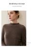 Women's Pure Cashmere Half-High Neck Sweater, Solid Color, Loose Long Sleeves, Autumn/Winter Collection.