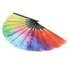 Colorful Folding Hand Held Fans with Bag Festival Decoration Gift for Birthday Thanksgiving Christmas