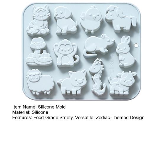 12 Zodiac Silicone Ice Mold Chocolate Dessert Making Mold Flexible Ice Maker 12 Cavity Popsicle Molds for Halloween Party Drinks