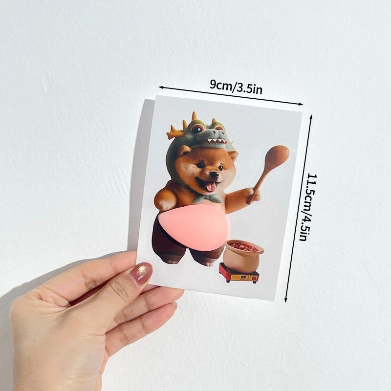

2pcs 3D Belly Pinching Stickers Anti-Collision Stickers PP Butt Decoration Stickers Shiba Inu Dog Decoration AS SHOW