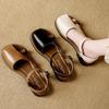 Baotou Sandals For Women In Summer, 2 Straight Straps For Outdoor Wear, Hollowed Out Mid Back Single Shoes