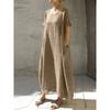 Casual Women Long Dress Oversized Loose Short Sleeve Dress Women Reathable Round Neck Holiday Dresses  Autumn