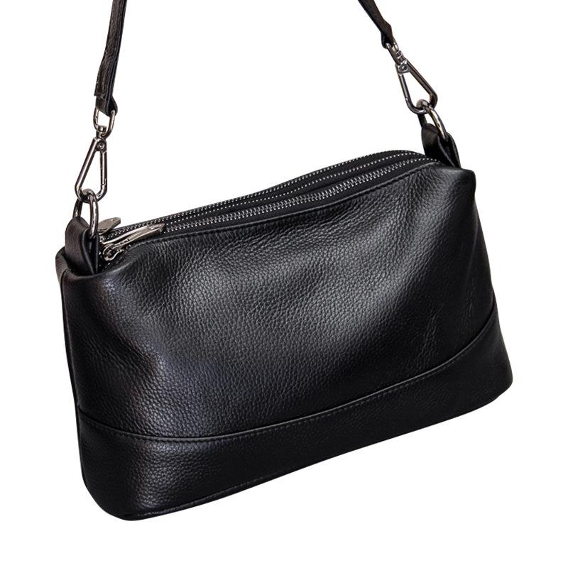 Women's 2025 Trendy Genuine Leather Multi-Zipper Crossbody & Shoulder Bag - Soft Cowhide Handbag