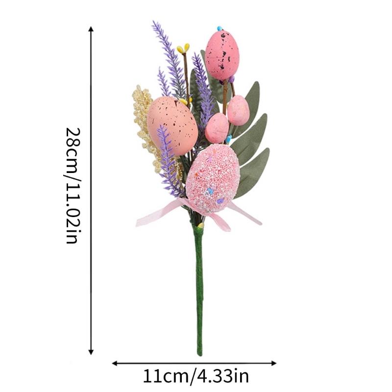 Efficient Spring Festival Eggs Artificial Flower Bouquets Bright Home Office Easters Celebration Decoration
