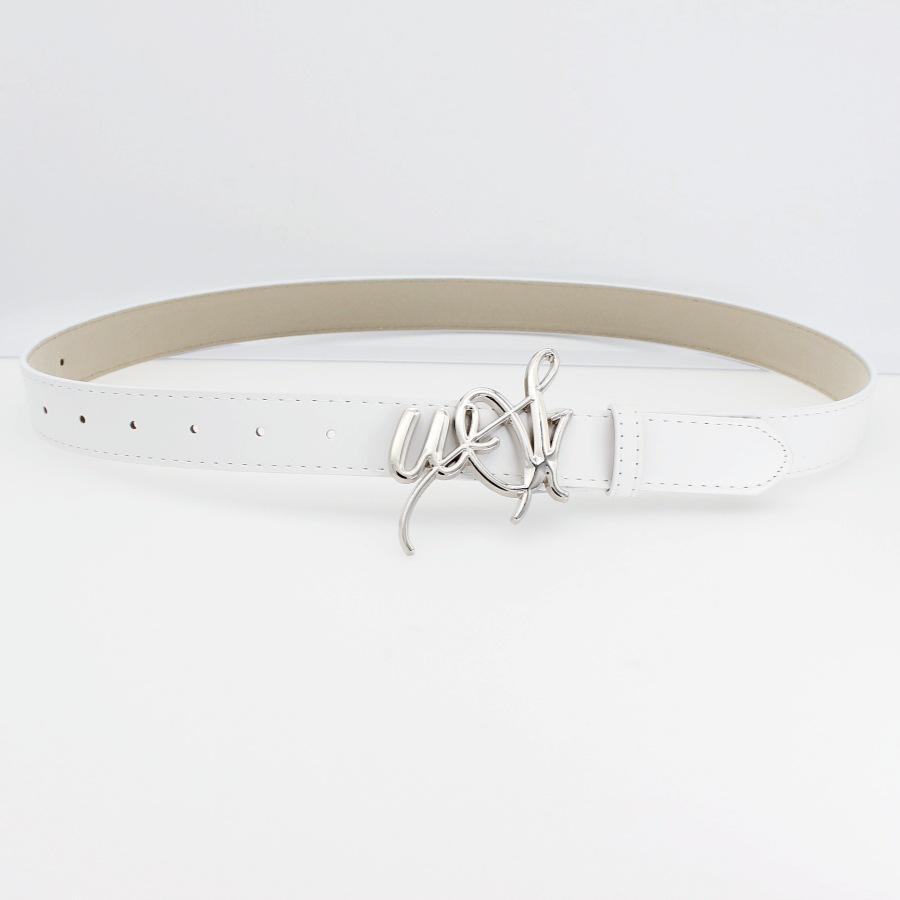 English Letter Buckle Belt, Jeans Dress Accessories Personalized Belt Women