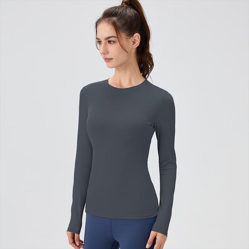 Women s High-Elastic Tight-Fit Long Sleeve Yoga & Running T-Shirt XL