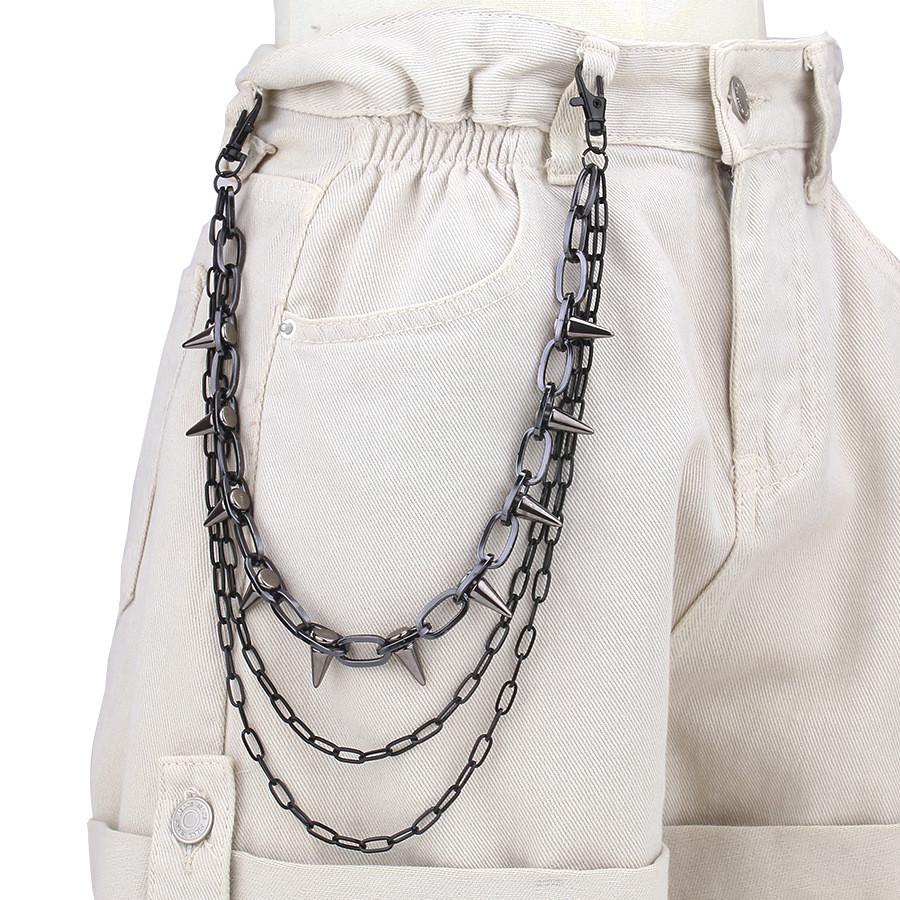 Metal Punk Belt Chain With Rivets For Men And Women Stylish Waist Accessories