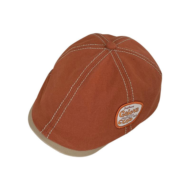 Retro Niche Forward Hat for Women In Autumn and Winter Japanese Versatile Big Head Beret Korean Style Face Showing Tabloid Boy Hat