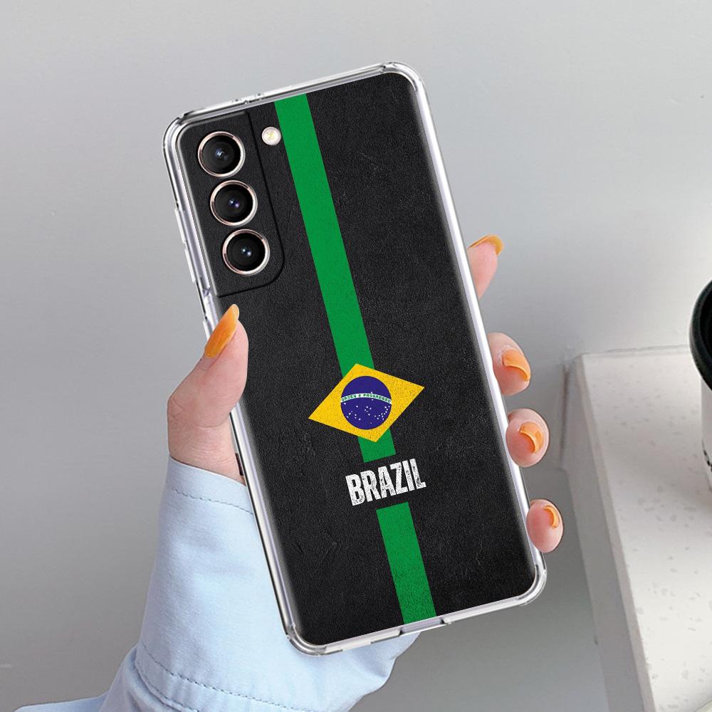 Etui Na Telefon Dla Samsung Galaxy S26 S25 S24 S23 S22 Ultra S20 S21 FE 5G Plus Miękkie Przezroczyste Pokrowiec Duża Flaga Brazylii