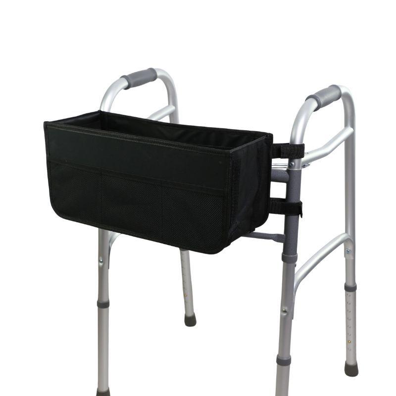 Mobility Walker Tote Bag with Large Storage Folding Design Cup Holder Organizer for Elderly Assistance