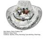 Disco Western Cowboy Hat for Men Women, Sparkly Silver Disco Mirror Hat for Music Festivals, Concerts, Western Party