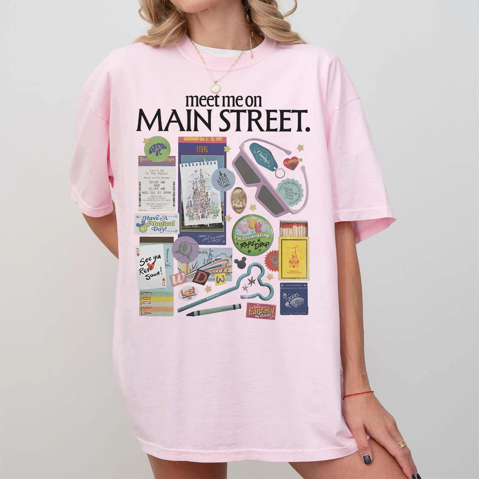 

Retro Meet Me On Main Street Shirt Magic Kingdom Nostalgic Shirt Main Street USA Shirt Disney Trip Matching Tee S
