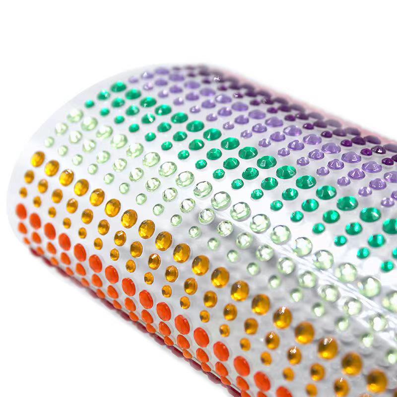 DIY Acrylic Rhinestone Face Stickers - 15 Color Set for Makeup & Stage Use