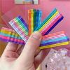 10pcs/12pcs/set with 5 Colors Ins Popular Rainbow Ice Cream Candy Color Metal Bangs Clips Hairpin Bobby Pin Barrette