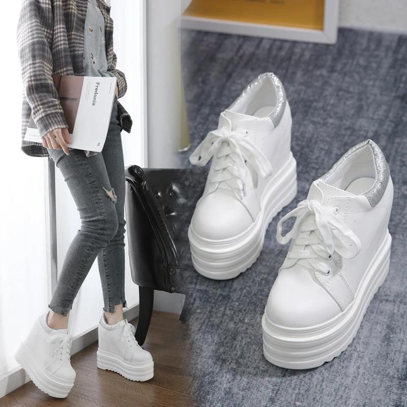 14CM Luxury Brand Ladies High Platform Wedge Boots High Heels Ankle Boots Women white Party Woman Fall Shoes Comfort