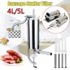 4L 304 Stainless Steel Meat Sausage Stuffer Maker Vertical Machine 4 Tube Commercial 600*150*120mm