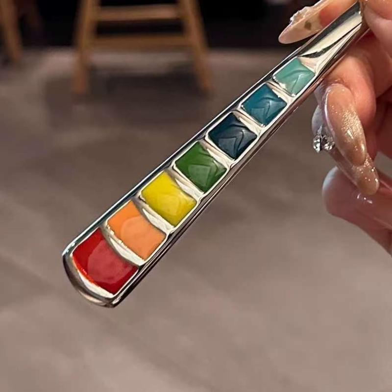 2Pcs Macaron-Colored Stainless Steel Dessert Spoons High-Aesthetic Colorful Enamel Spoons For Home Kids Picnics & Bento