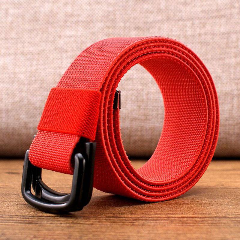 Men's Canvas & Leather Double Ring Stretch Belt