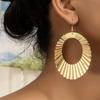 European & American Creative Design Large Irregular Pleated Circle Earrings for Women