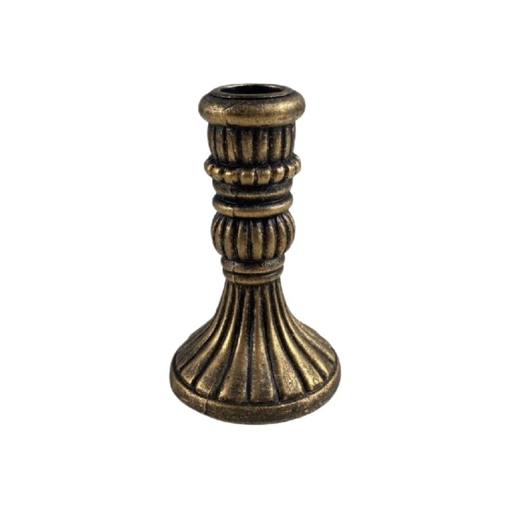 Decorative European Style Pillar Candlestick Non-slip Gold Adornment Candle Stand Bronze Vintage Table Candle Holder Party