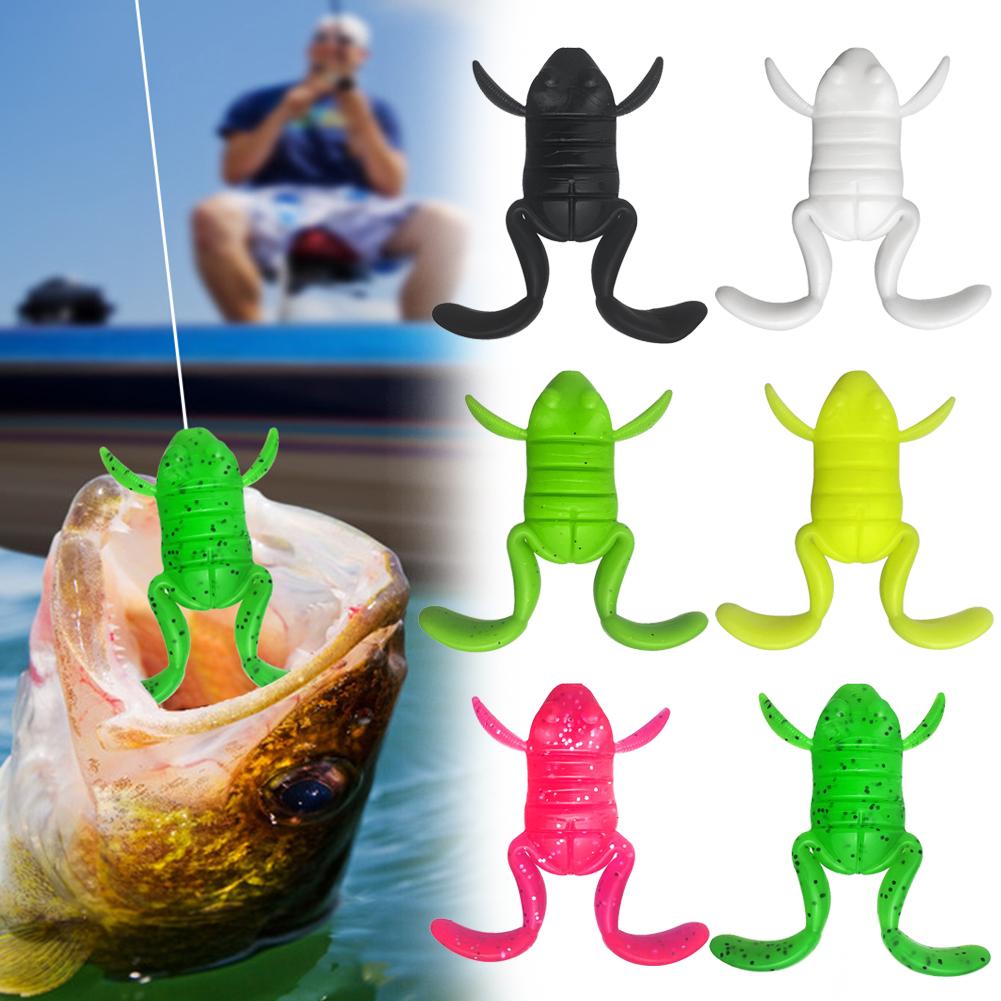 5 pezzi esca per rana con zampe a forma di calcio 4 cm esca galleggiante Luya Frog 10g esca per la pesca attraente per acqua salata e acqua dolce