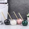Imitation Marble Ceramic Base Toilet Brush and Holder Bathroom Toilet Gap Cleaning Supplies Soft Brush Bathroom Accessories