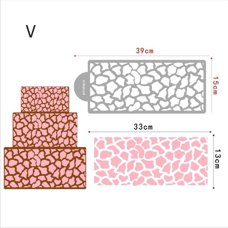 DIY Style Plastic Sugar Sieve Mold Fondant Printing Stencil Hollow Wedding Cake Stencil Edge Decoration Template Baking Tools