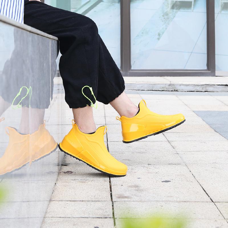 Water Shoes Men's Short Tube Low-top Fashion Rain Shoes Rain Boots Light Mouth Non-slip Rubber Shoes Outdoor Water Boots Trend