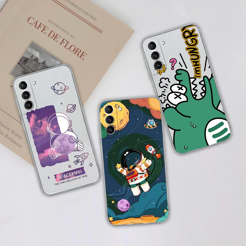 For Samsung S21 FE Plus Ultra Phone Case Ink Painting Soft TPU Clear Silicone Anti Drop Back Cover For Galaxy S 21 Funda Bumper