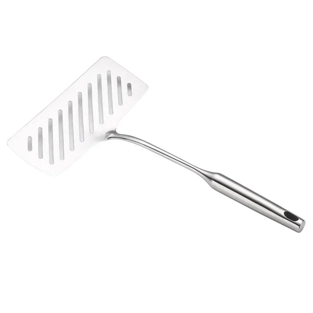 2026 New 304 Stainless Steel Extra Wide Fish Spatulas Steak Shovel Fish Turner Slotted Beveled Kitchen Cooking Utensils