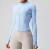 Spring & Autumn Nude Zipper Yoga Jacket: Slimming Women's Fitness & Cycling Sportswear