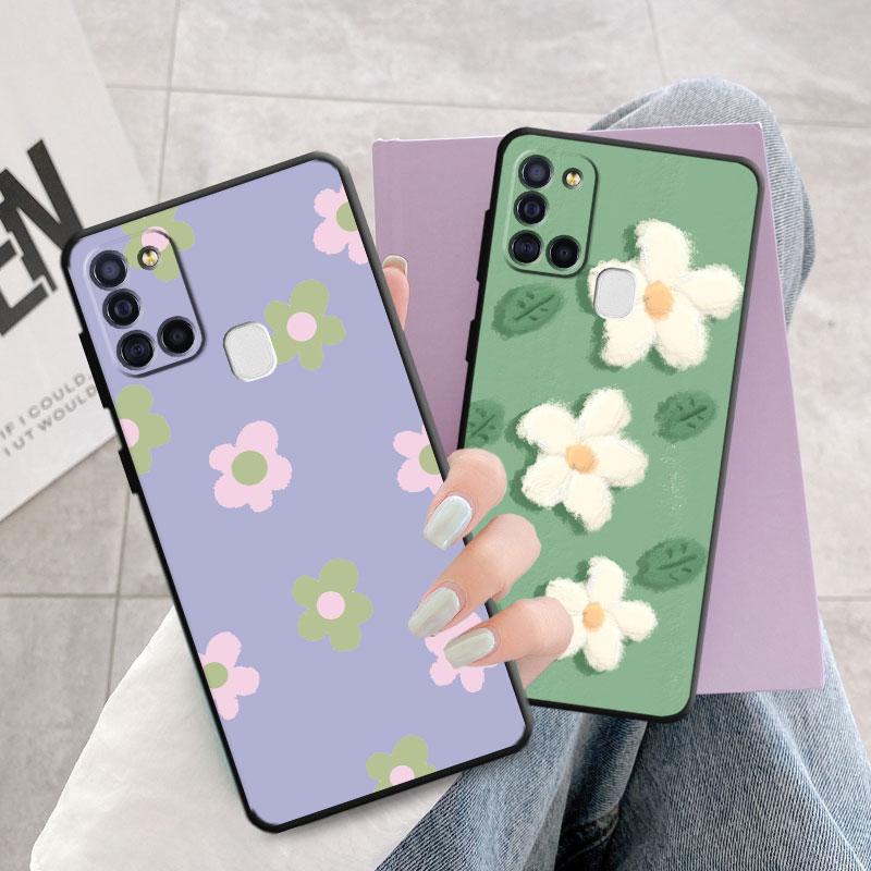 Cartoon Flower Phone Case For Samsung Galaxy M51 M52 M33 M30s M12 M13 M31 M22 M32 5g M23 M21 M31 Prime Matte Silicone Cover