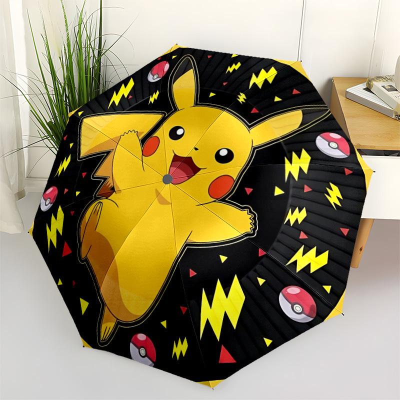 1pc Pikachu, Pokémon Automatic Cute Umbrella 8-Bone Design Compact Gear for Outdoor Travel, Perfect Helloween Chrismas Gift for Friends or Family yy25