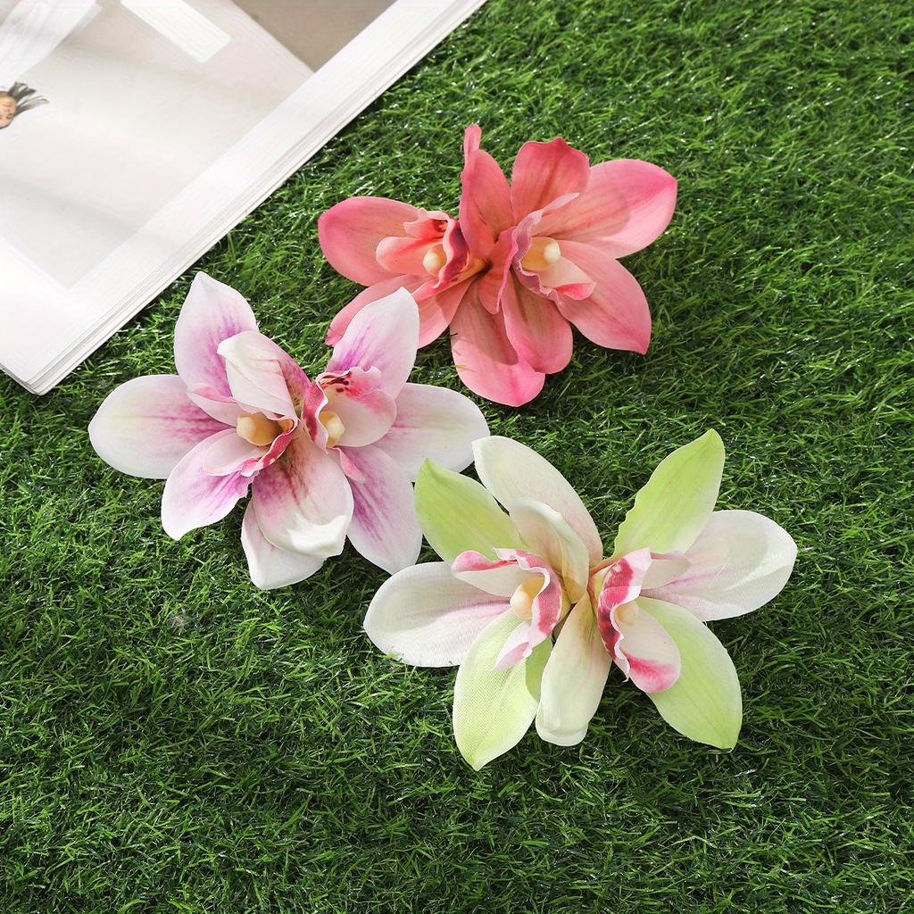Orchid Hair Clips Simulated Flower Small Hairpin Bridal Barrette Beach Wedding Women Holiday Floral Hair Clip Hair Accessories