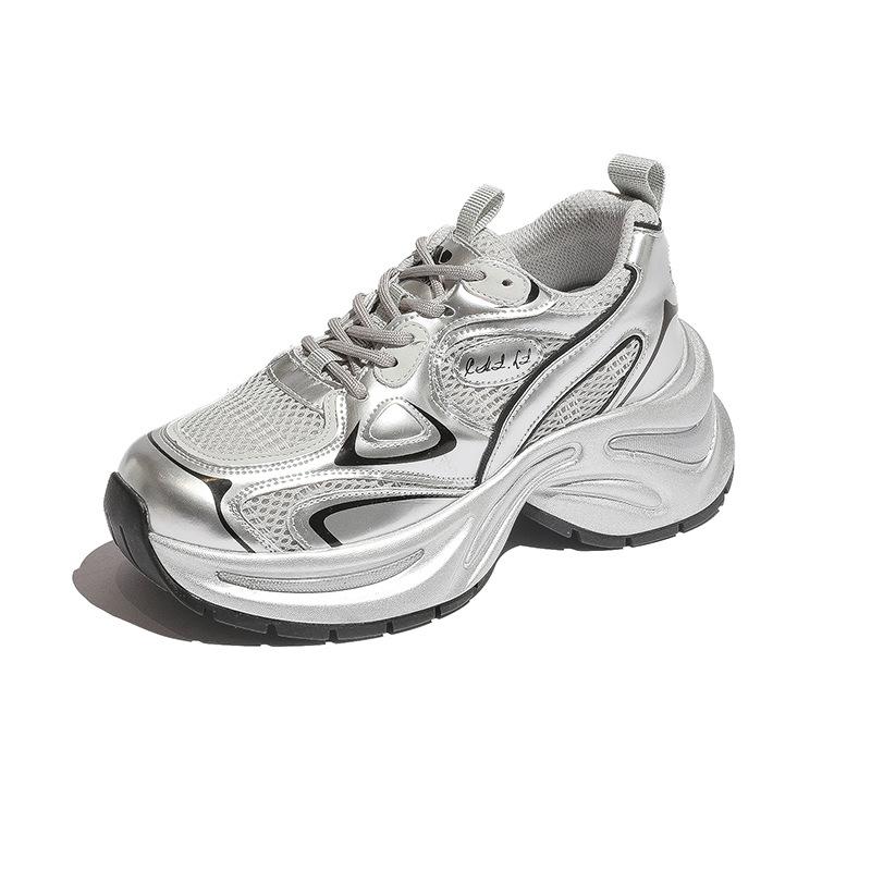 Platform dad shoes spring and autumn new breathable super fire ins trendy European casual sports shoes