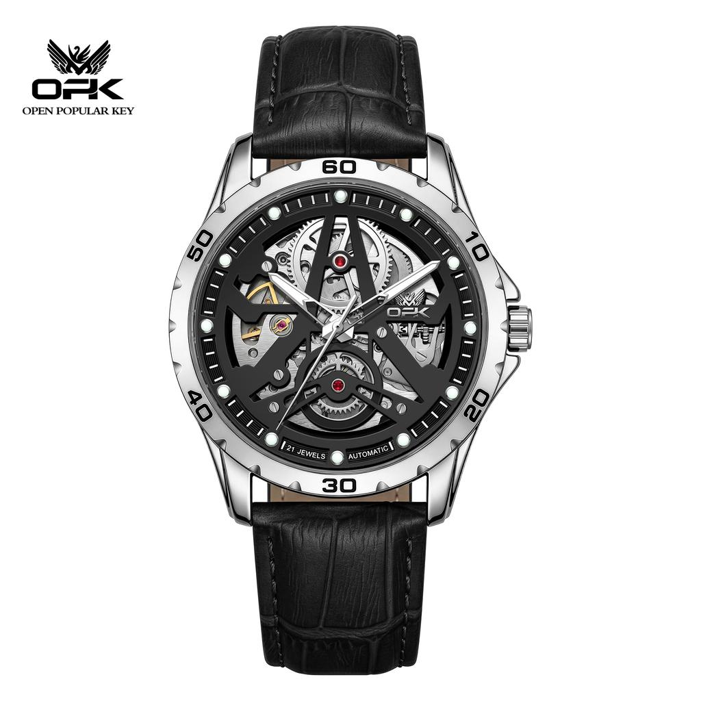OPK 6110 Men's Mechanical Watches Classic Fashion Hollowed Dial Luminous Waterproof Man Business Wristwatch New