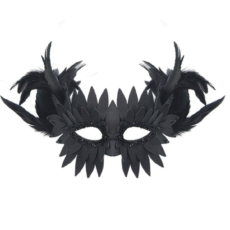 Adjustable Half Face masquerades Mask Owl Feather Accents Ergonomic Design For Costume Parties And Stage Performances