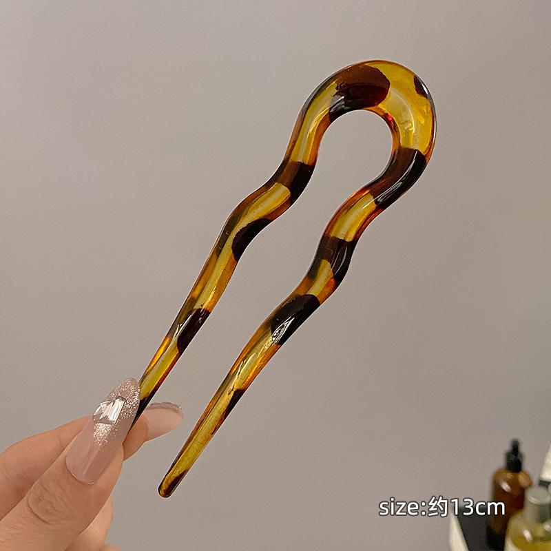 

U-подібна шпилька для волосся Модна черепахова ацетатна акрилова шпилька Геометричний головний убір Палички для волосся Жіночі Дівчата Аксесуари для волосся