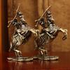 Retro Copper Medieval Knight Statue - Fine Craft Miniature Warrior Figurine Collector's Gift Home Office Decor