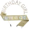 Sparkly Tiaras Birthday Girl Headband Sash Set Sparkling Tiaras Hair Hoop