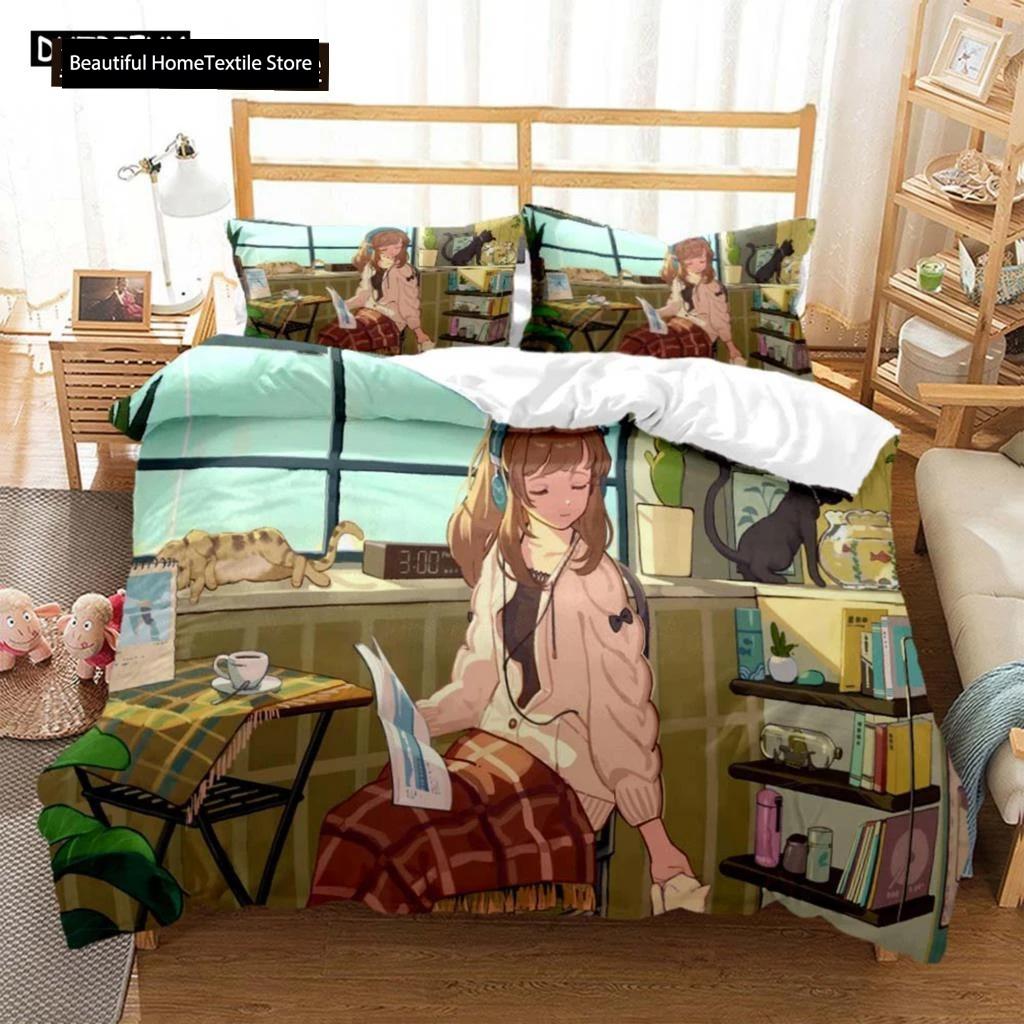Fashionable Cartoon Printed Bedding Set Soft And Comfortable Customizable Comforter Bedding Sets Fashion Gift For Friends