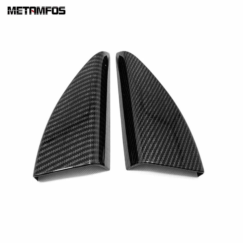 Front Window Interior A Pillar Triangle Cover Trim For Hyundai Tucson 2015-  Carbon Fiber Sound Speaker Trim Accessories