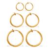 Yori Retro Minimalist Geometric Circle Earrings for Women 18K Gold Plated Polished Stainless Steel Jewelry Accessories