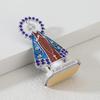 Alloy Prayer Cross Figurine Polished Shiny Surface Religious Statue for Bedroom Living Room Desktop Home Decoration