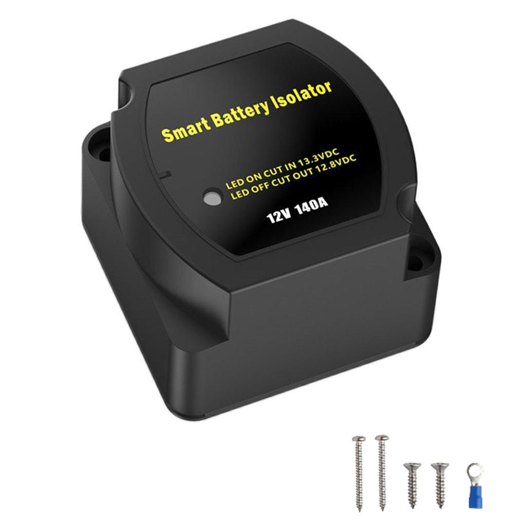 Dual Battery Smart Isolator 12V 140A Voltage Intelligent Separator VSR Relay Waterproof Control Switch for Car Boat Yacht Truck