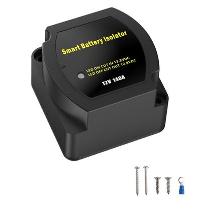 Dual Battery Smart Isolator 12V 140A Voltage Intelligent Separator VSR Relay Waterproof Control Switch for Car Boat Yacht Truck